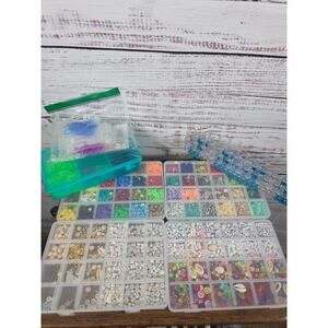 Pre-loved Beads & Jewelry Making Supply Bundle Mixed Beads/styles and Storage